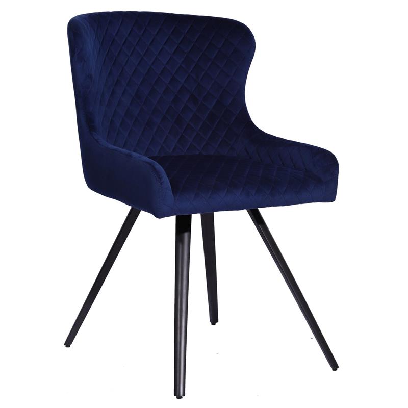Ascot Dining Chair - Blue Velvet
