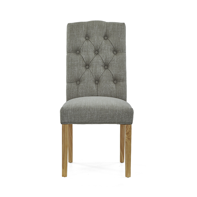 Button Back Upholstered Dining Chair - Grey