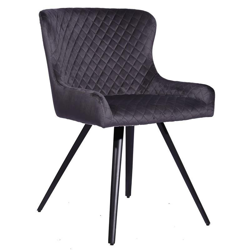 Ascot Dining Chair - Grey Velvet