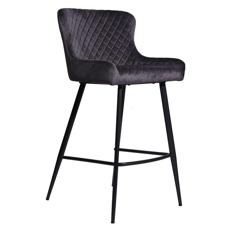 Ascot Bar Stool - Grey Velvet