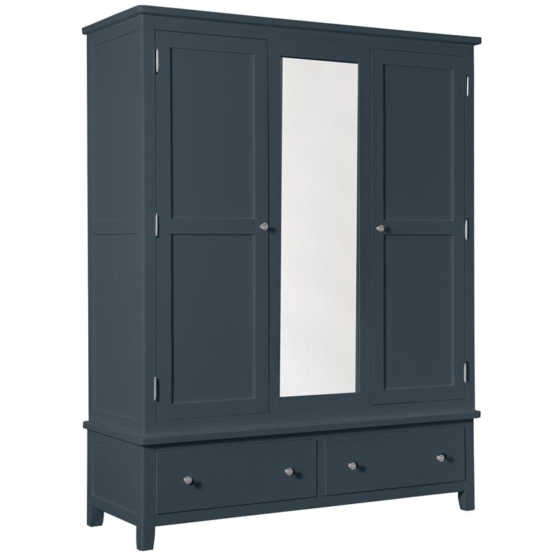 Hemsby Painted Triple Wardrobe - Blue