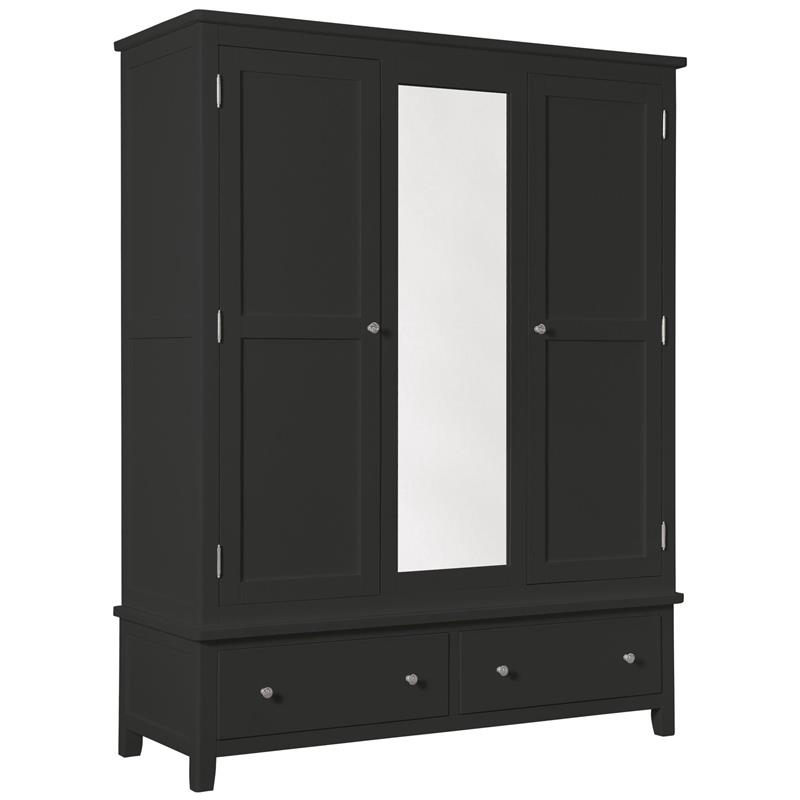 Hemsby Painted Triple Wardrobe - Charcoal