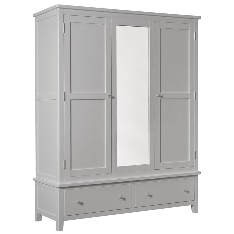 Hemsby Painted Triple Wardrobe - Grey