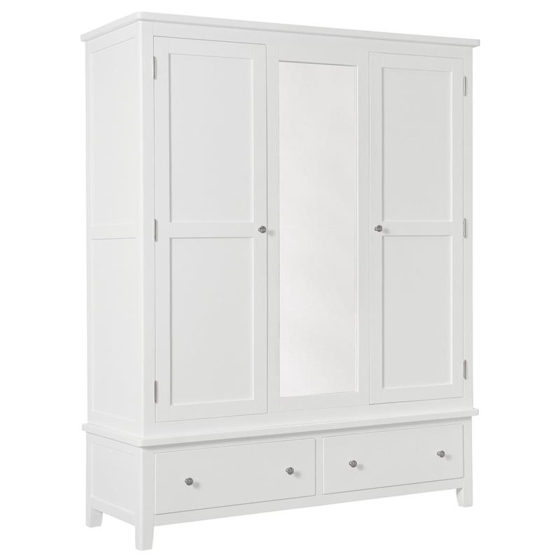 Hemsby Painted Triple Wardrobe - White