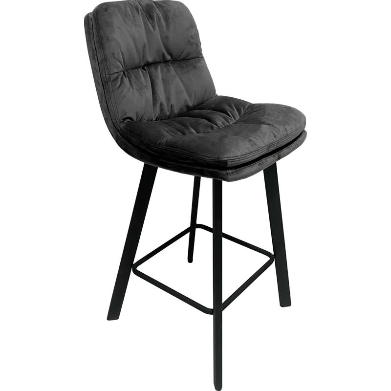 Perth Bar Stool Grey Velvet