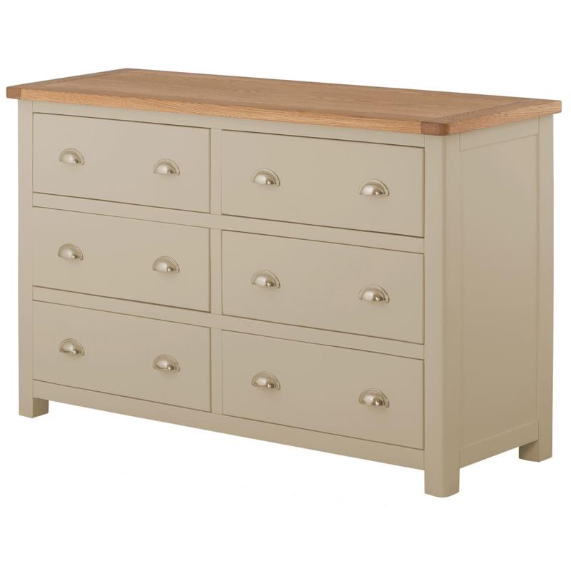 Plumpton 6 Drawer Chest - Stone