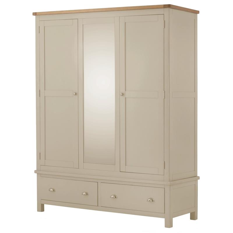 Plumpton Triple Wardrobe - Stone