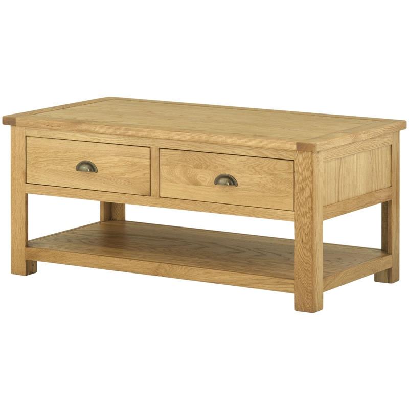 Plumpton Coffee Table with Drawers - Oak