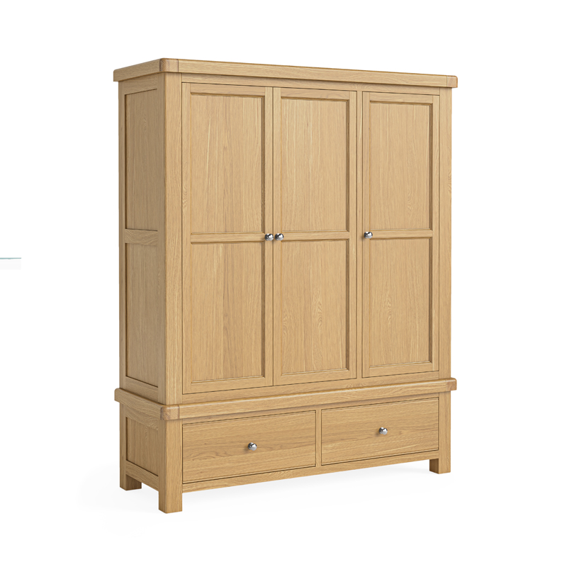 Norfolk Oak Triple Wardrobe