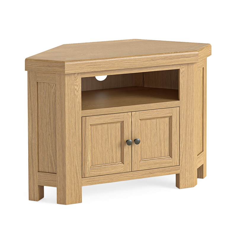 Norfolk Oak Corner TV Unit With 2 Doors