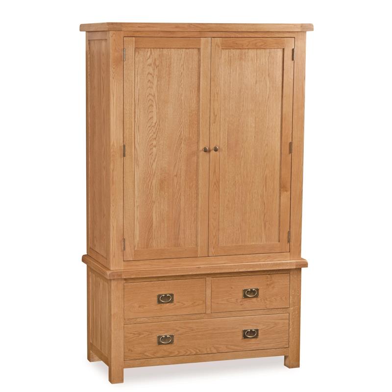 Suffolk Oak Gents 3 Drawer Wardrobe