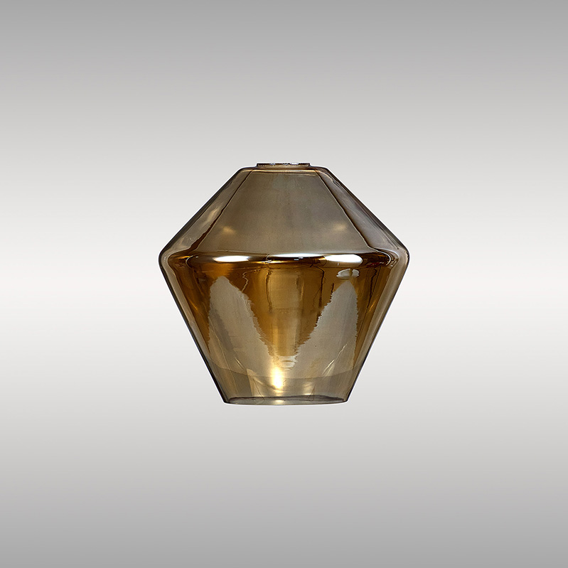 John Doe Lighting Collection Maud Amber Plated Diamond Glass Shade