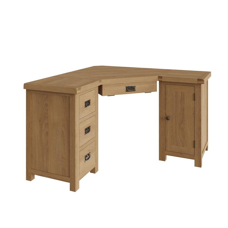 Country Oak Corner Computer Desk