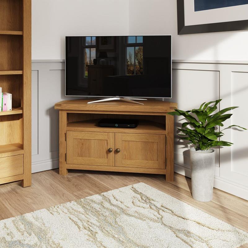 Country Oak Corner TV Unit