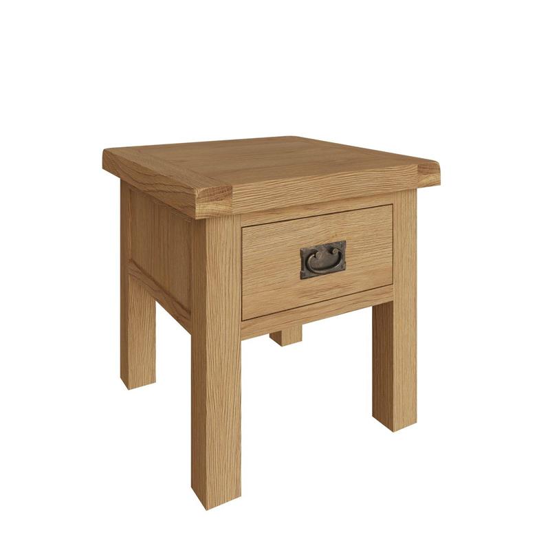 Country Oak Lamp Table with Drawer