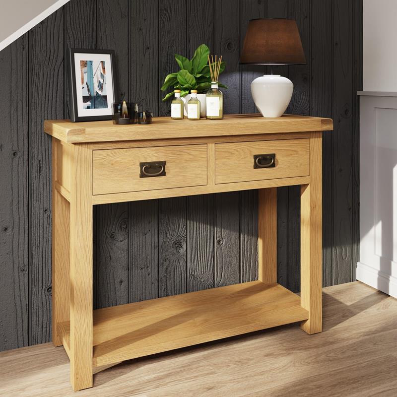 Country Oak Medium Console Table