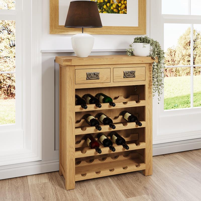 Country Oak Small Wine Rack