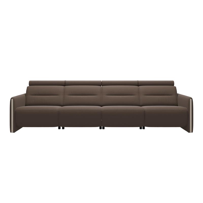 Emily Wood Arm 4 Seater Sofa With Power