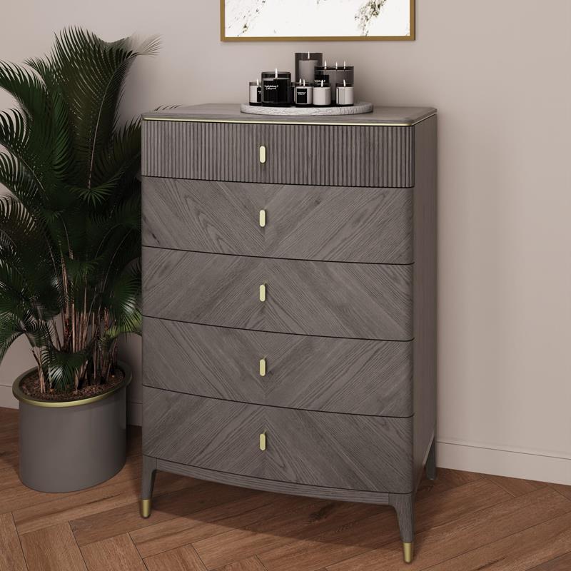 Dilham Tall Chest 5 Drawer - Ebony