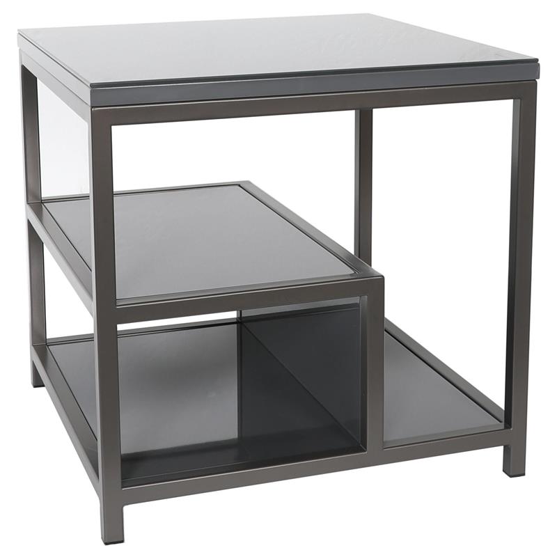 Kelso Lamp Table with shelf - Grey