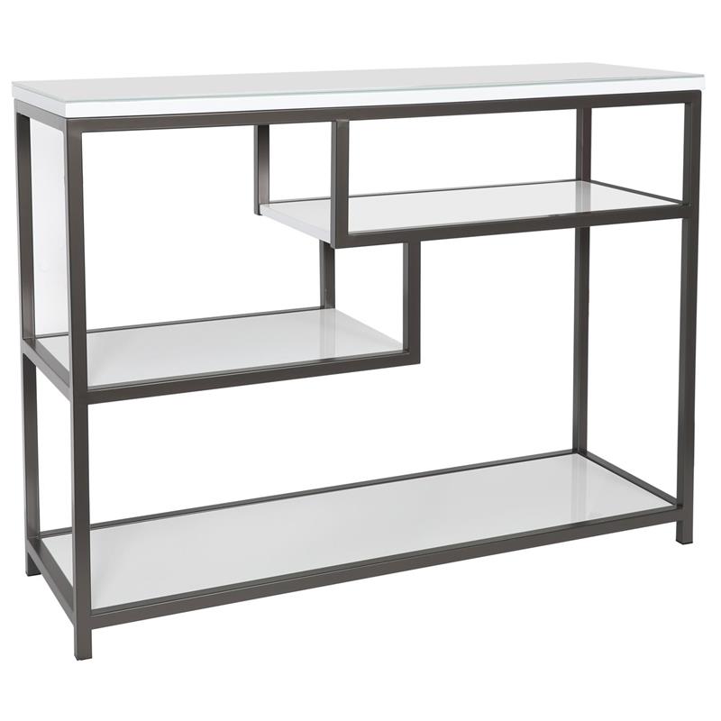 Kelso Console Table with shelf - White