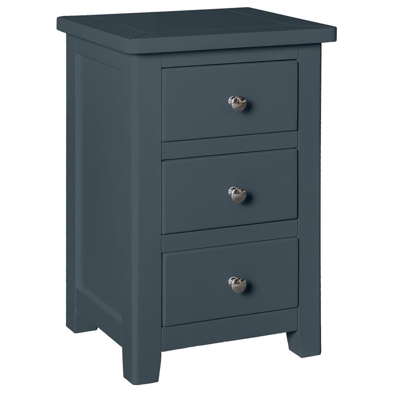 Hemsby Painted 3 Drawer Bedside - Blue