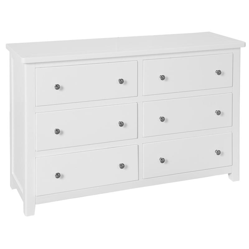 Hemsby Painted 6 Drawer Wide Chest - White