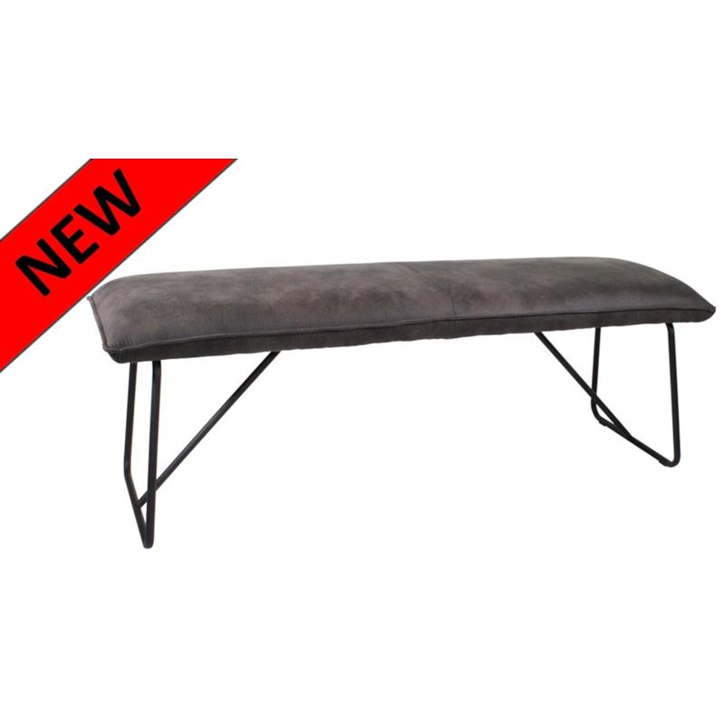 Leicester Large Bench 146cm - Grey Suede
