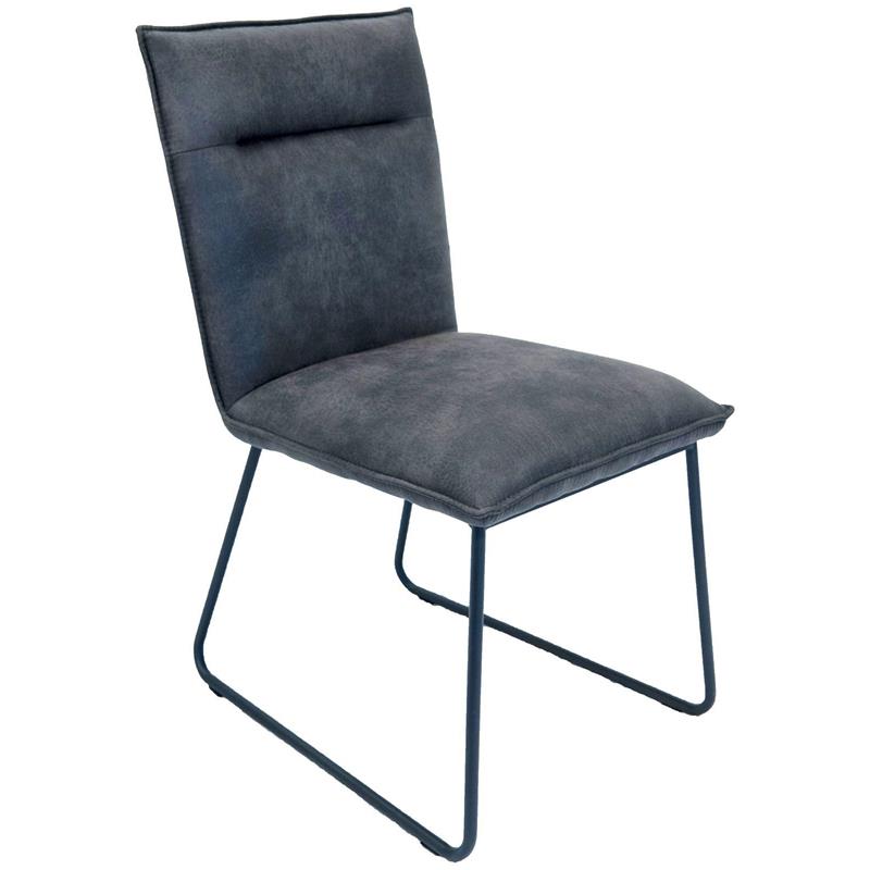 Leicester Dining Chair on Ski Base - Grey Suede