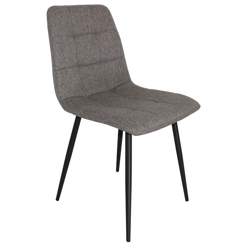 Epsom Dining Chair - Grey (Black leg)