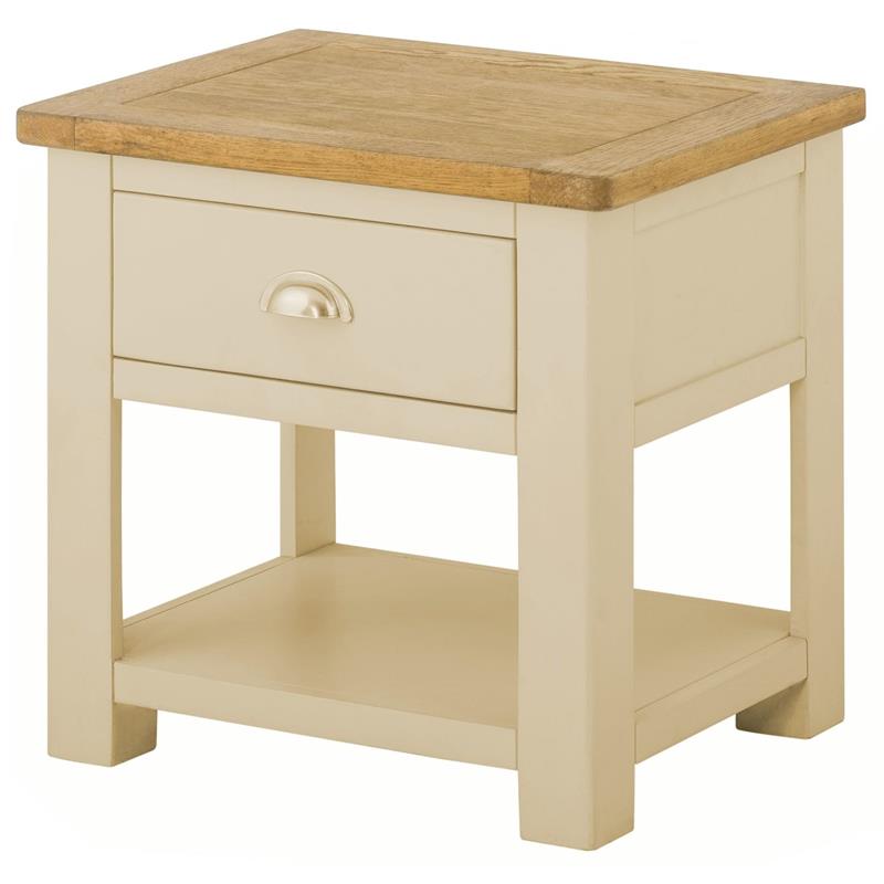 Plumpton Lamp Table with Drawer - Stone