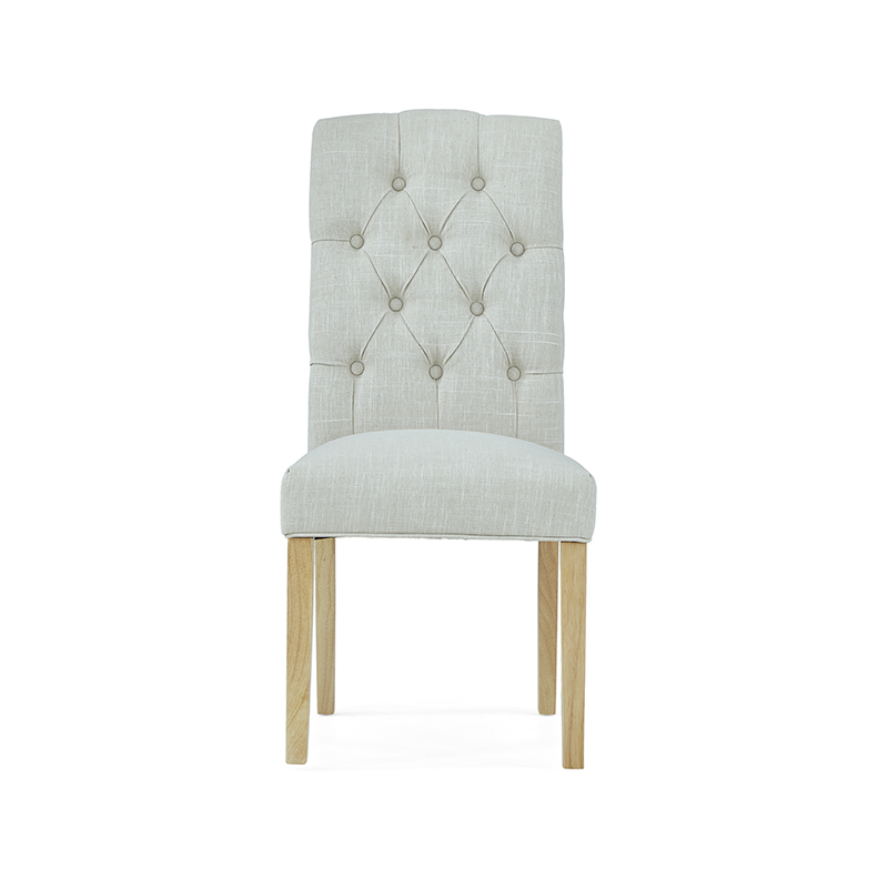 Button Back Upholstered Dining Chair - Natural