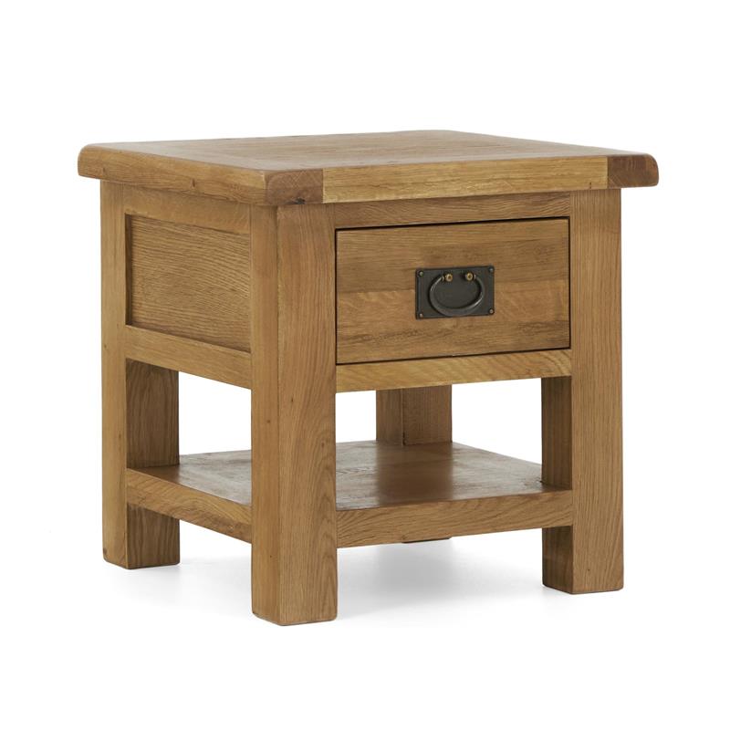 Suffolk Oak Lamp Table With Drawer