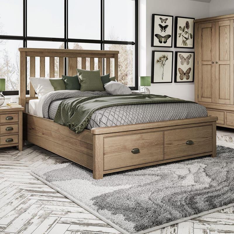 Hamilton 50 Bed with Wooden Headboard and Drawer Footboard Set