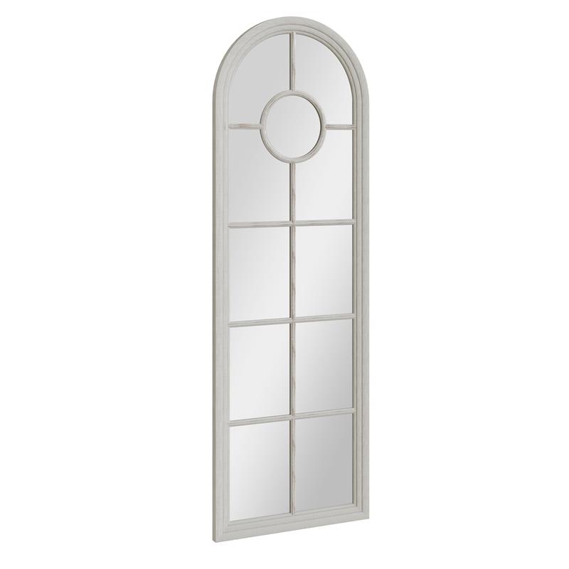 Mirror Collection Narrow Arched Window Mirror White