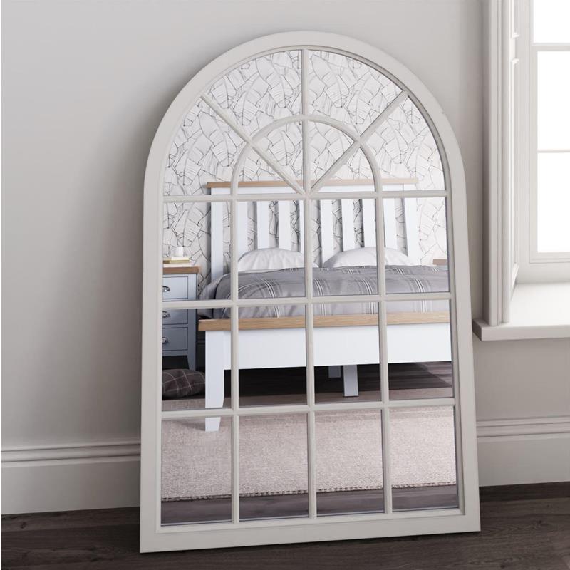 Mirror Collection Small Arched Window Mirror White