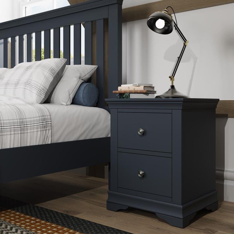 Swanton Midnight Grey Large Bedside Cabinet