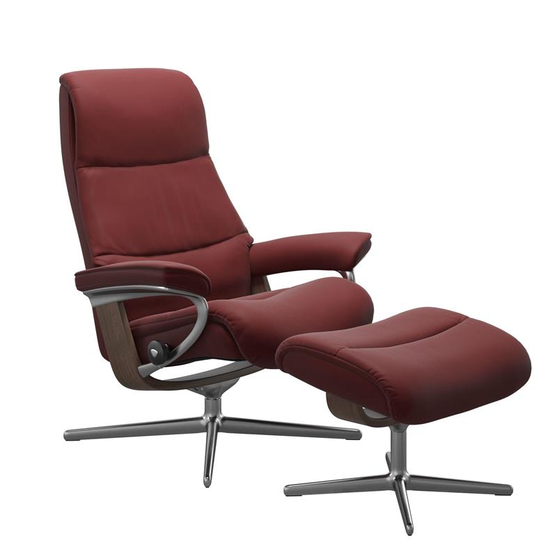 View (M) Cross Chair With Footstool